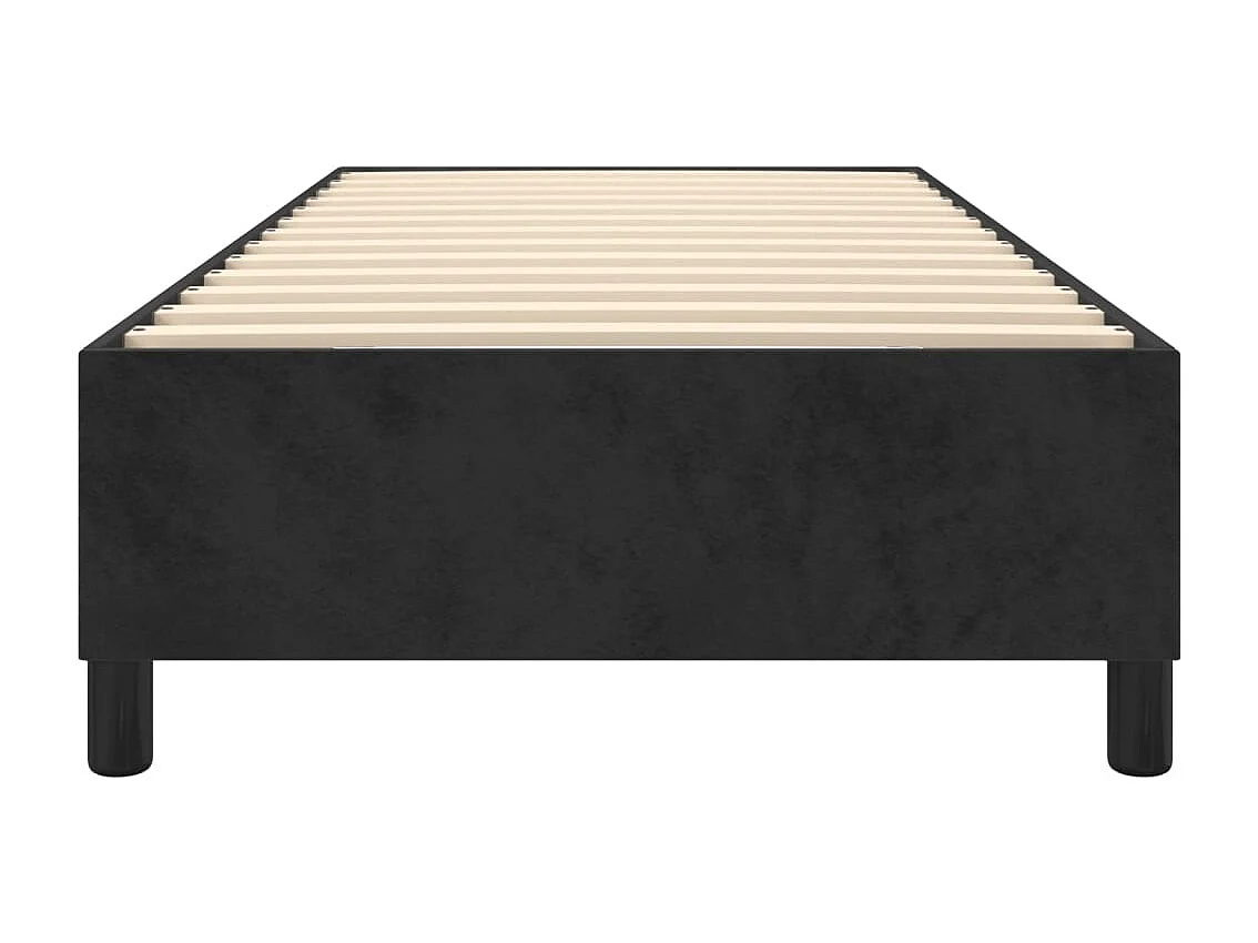 Lit simple | Lit adulte, enfant | Cadre de lit noir 90x190 cm velours