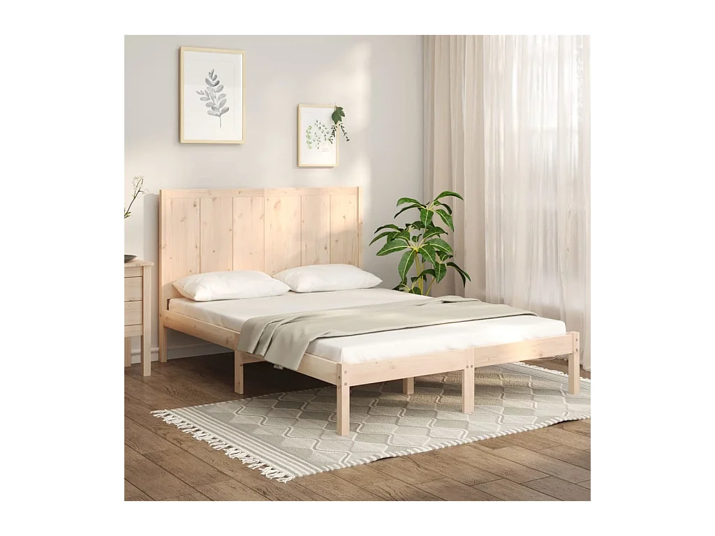 Lit double | Lit adulte | Cadre de lit 140x190 cm bois de pin massif