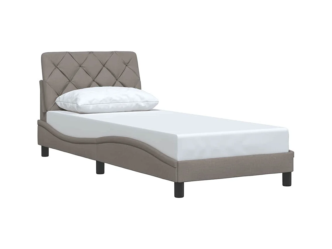 Letto per adulti | Letto singolo | Giroletto senza Materasso Tortora 80x200 cm Tessuto