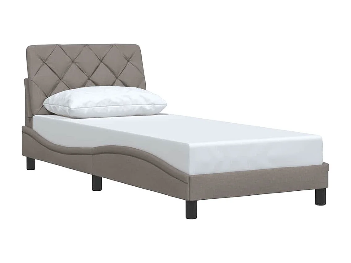 Lit simple | Lit adulte, enfant | Cadre de lit taupe 80x200 cm tissu