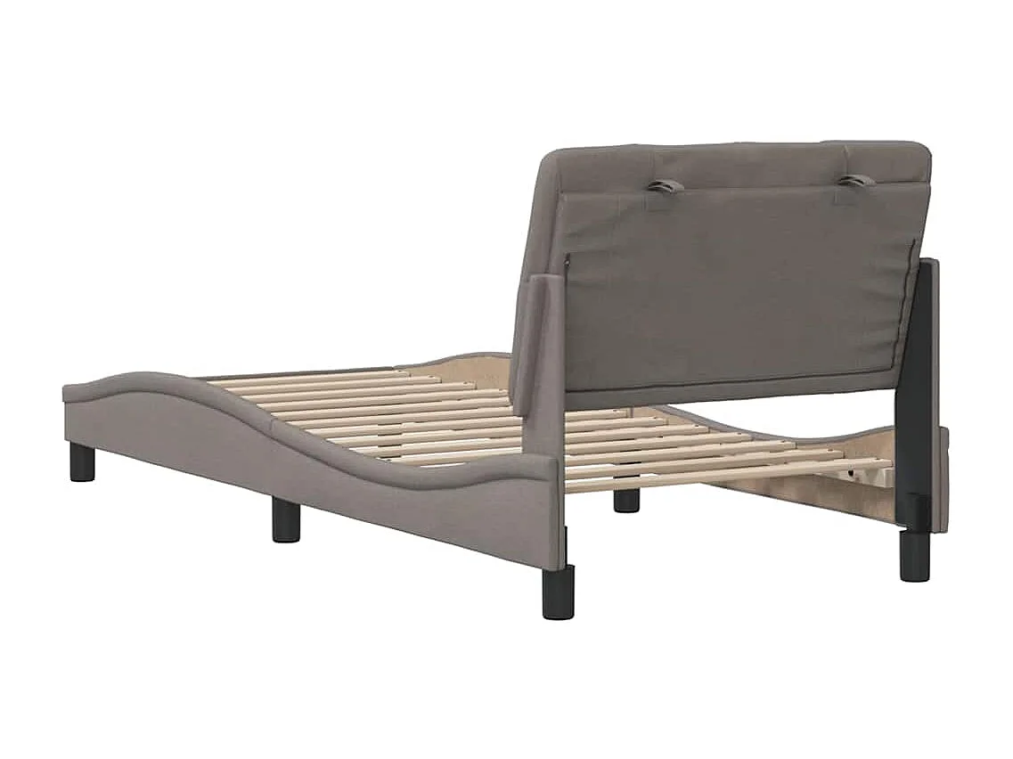 Lit simple | Lit adulte, enfant | Cadre de lit taupe 80x200 cm tissu