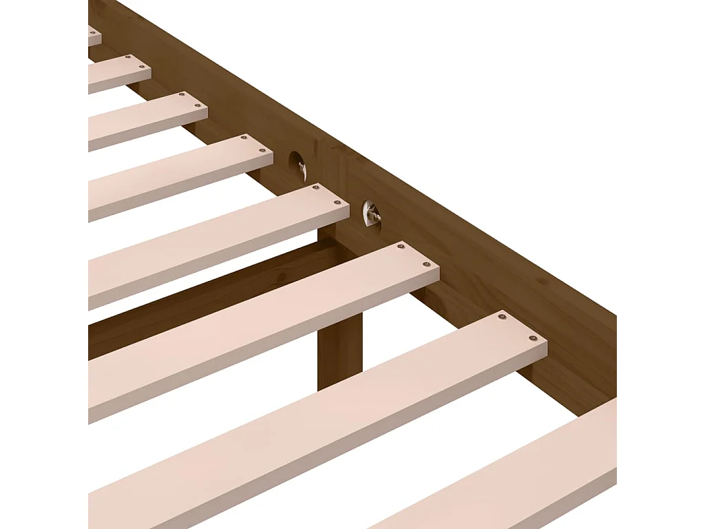 Lit simple | Lit adulte, enfant | Cadre de lit marron miel bois massif 120x190 cm