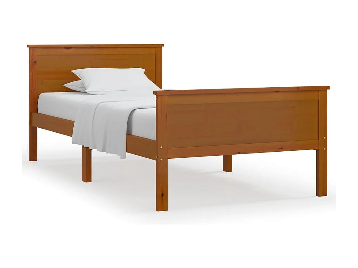 Lit simple | Lit adulte, enfant | Cadre de lit marron miel pin massif 100x200 cm