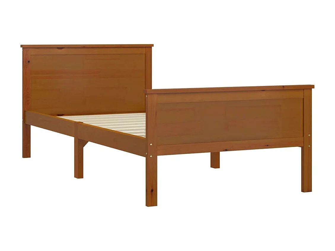 Lit simple | Lit adulte, enfant | Cadre de lit marron miel pin massif 100x200 cm