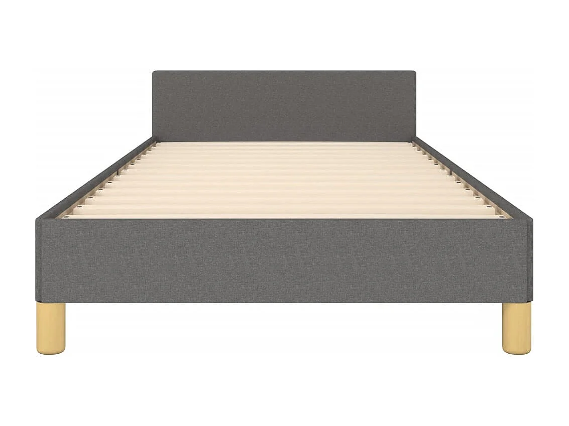 Lit simple | Lit adulte, enfant | Cadre de lit gris foncé 100x200 cm tissu