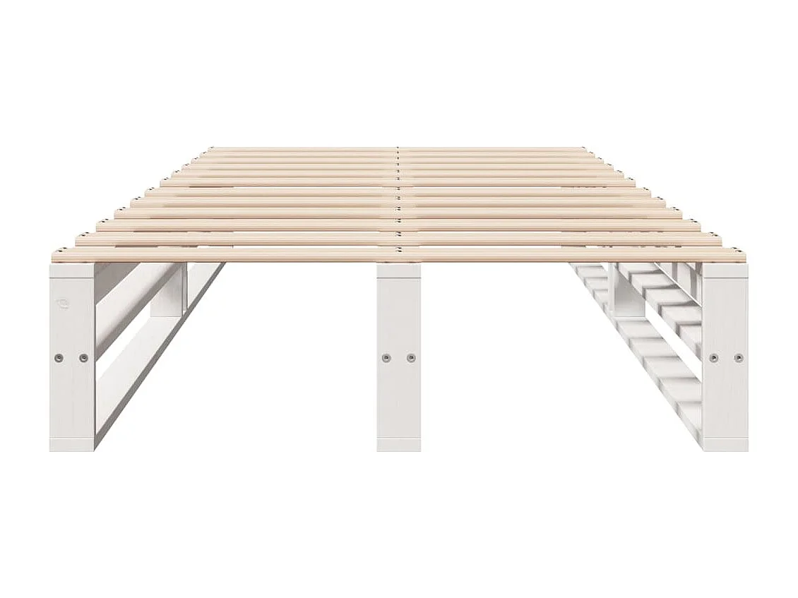 Letto per adulti | Letto singolo | Giroletto senza Materasso Bianco 100x200 cm Legno Massello Pino