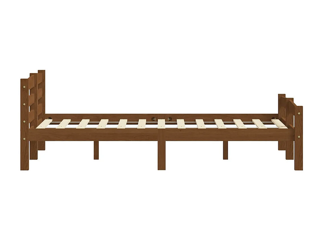 Lit double | Lit adulte | Cadre de lit marron miel pin massif 160x200 cm