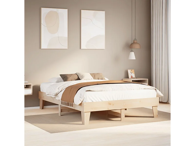 Lit double | Lit adulte | Cadre de lit 140x200 cm bois massif de pin