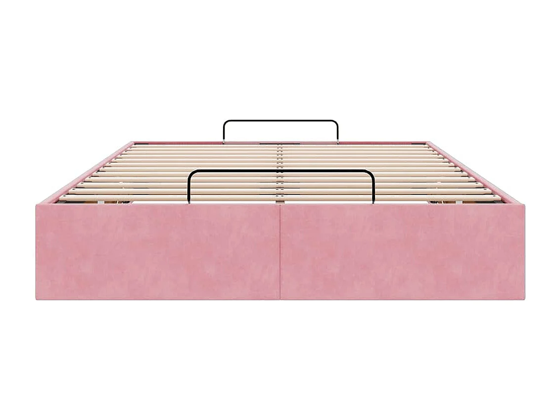 Letto singolo | Giroletto | Struttura Letto Pouf Senza Materasso Rosa 120x200 cm Velluto