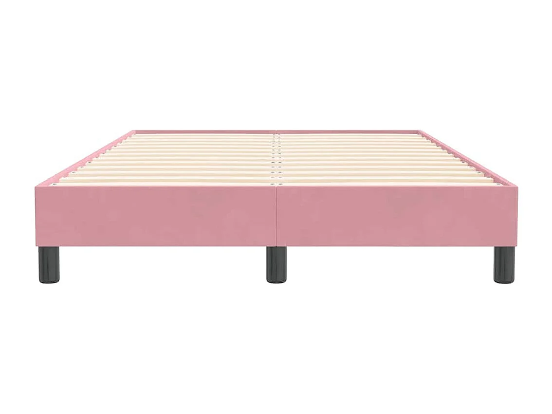 Lit simple | Lit adulte, enfant | Cadre de lit rose 120x210 cm velours