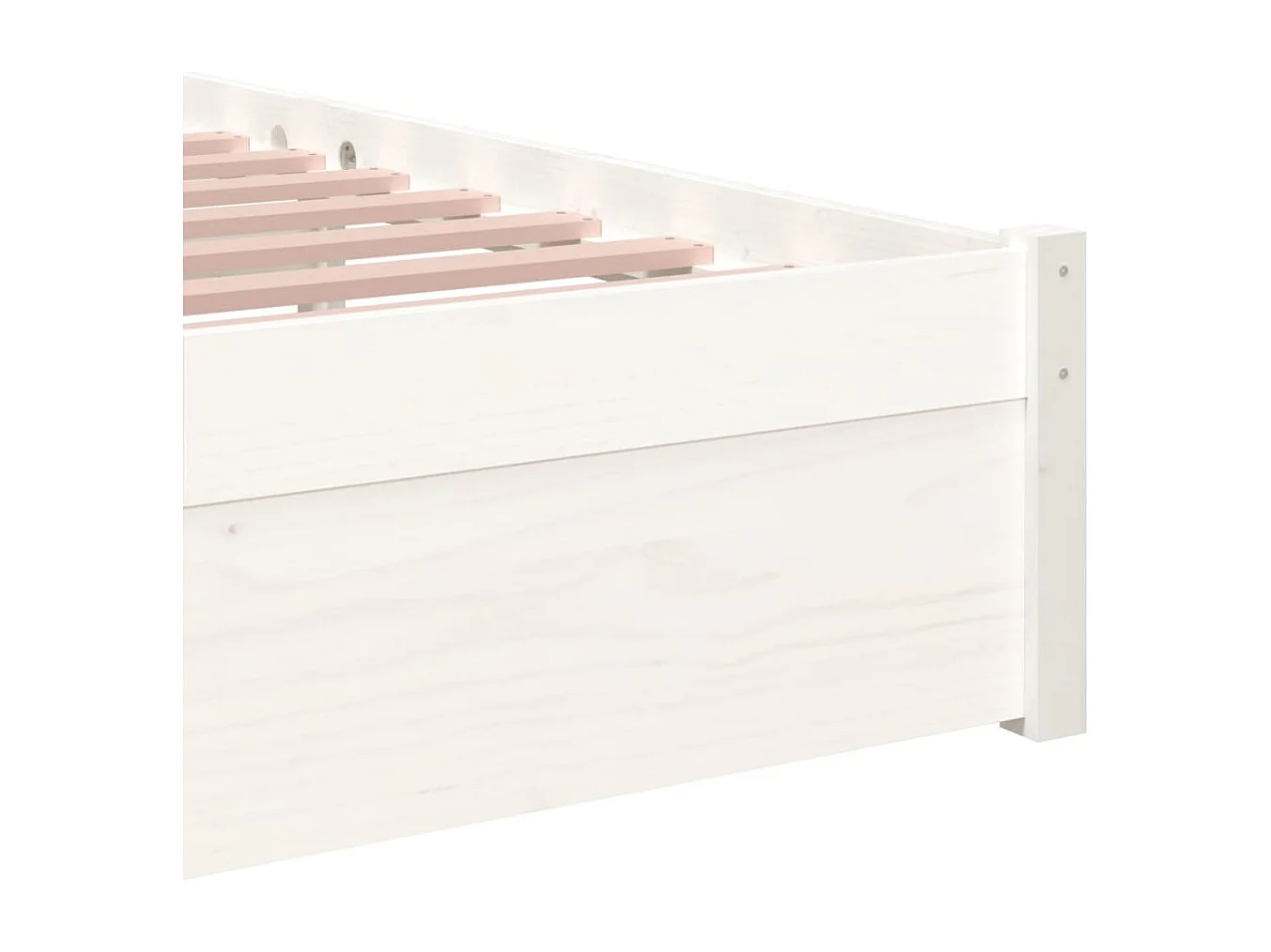 Lit simple | Lit adulte, enfant | Cadre de lit blanc bois massif 90x190 cm