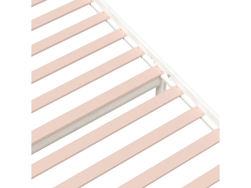 Lit simple | Lit adulte, enfant | Cadre de lit blanc bois massif 90x190 cm