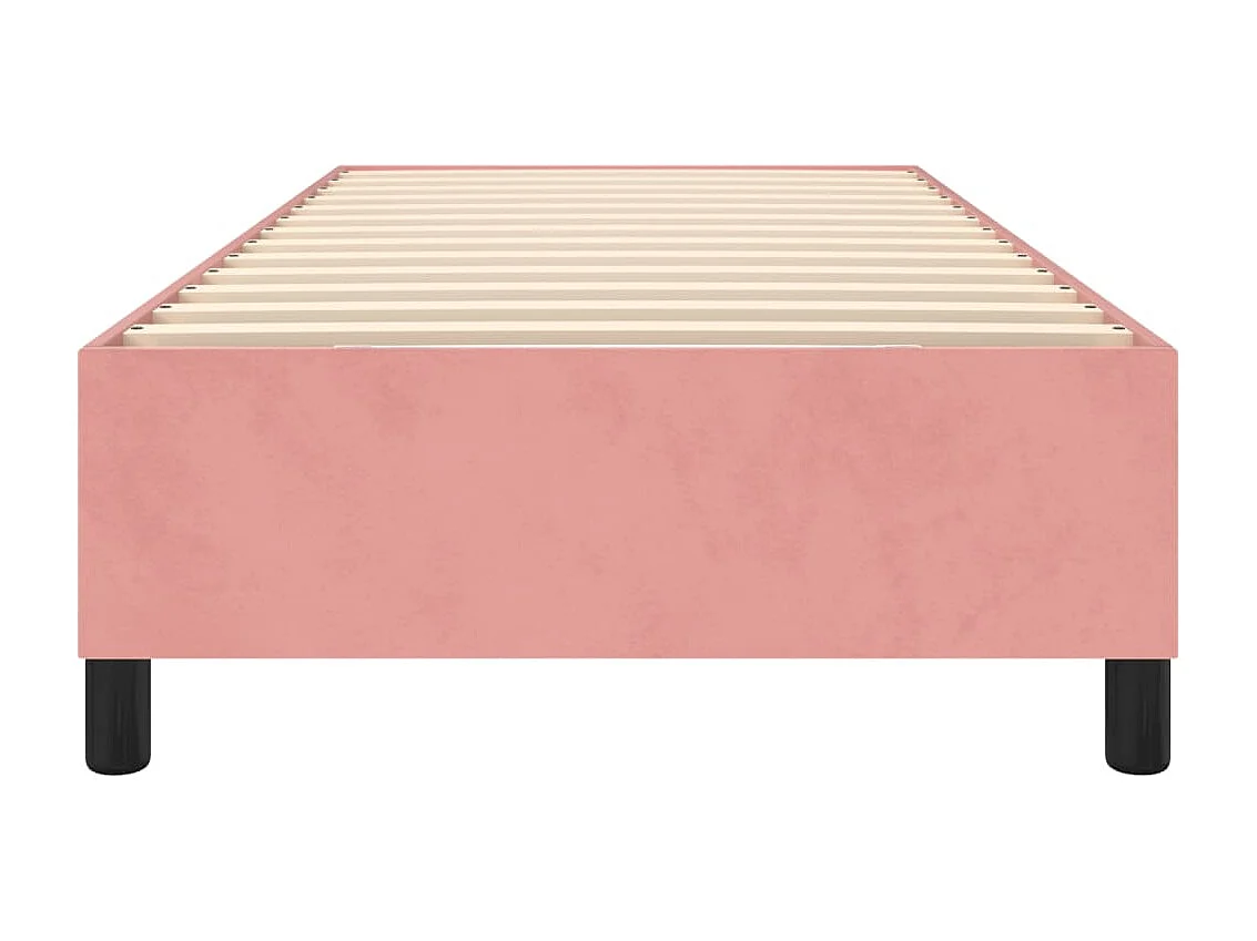 Lit simple | Lit adulte, enfant | Cadre de lit rose 90x190 cm velours