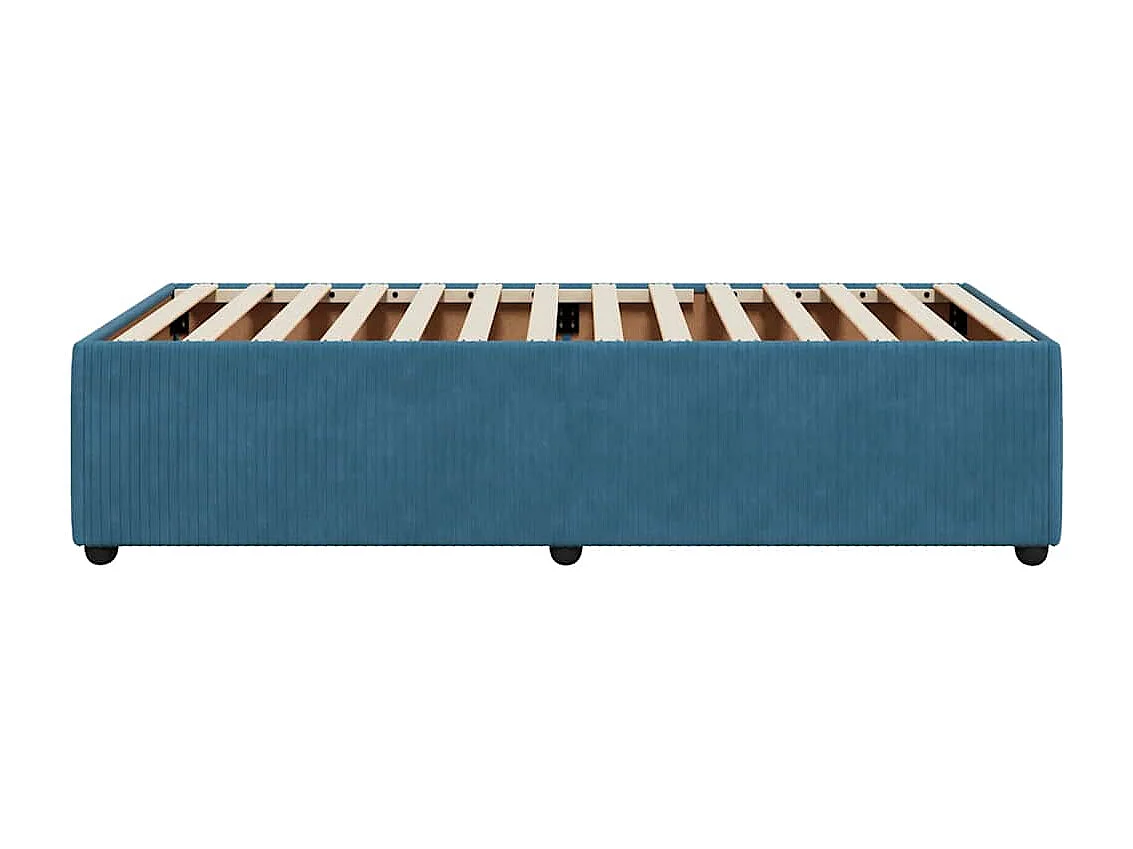 Lit simple | Lit adulte, enfant | Cadre de lit bleu 100x200 cm velours