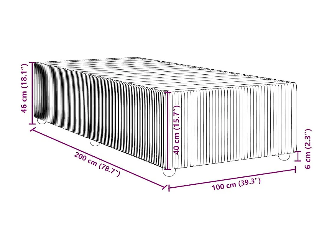 Lit simple | Lit adulte, enfant | Cadre de lit bleu 100x200 cm velours