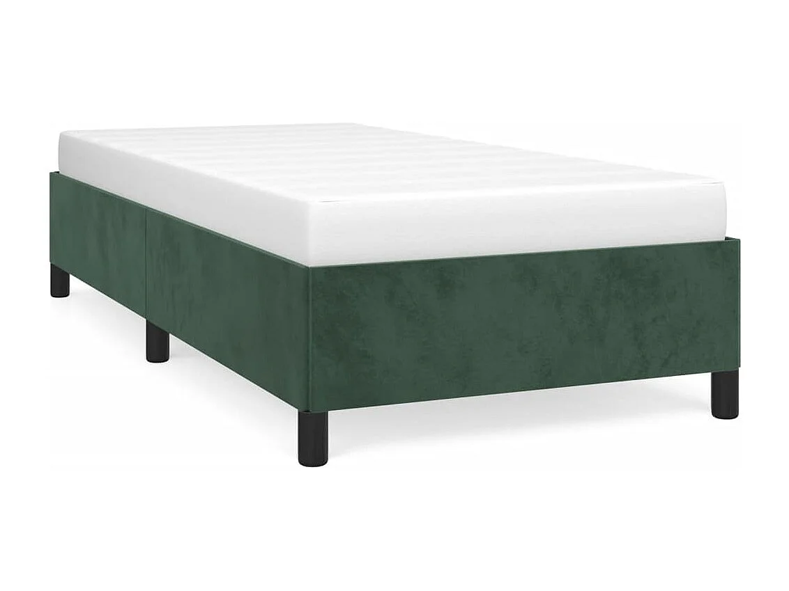 Lit simple | Lit adulte, enfant | Cadre de lit vert foncé 90x190 cm velours