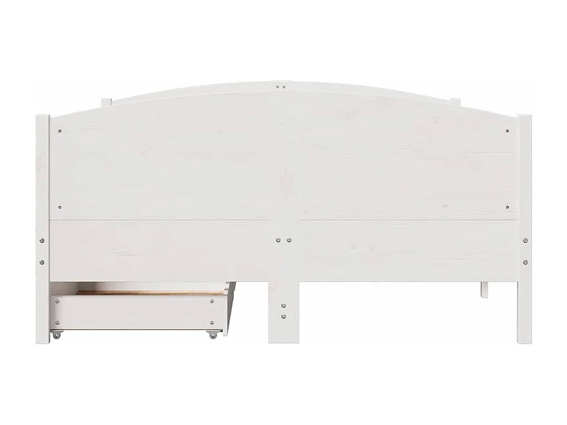 Lit double | Lit adulte | Cadre de lit blanc 150x200 cm bois de pin massif