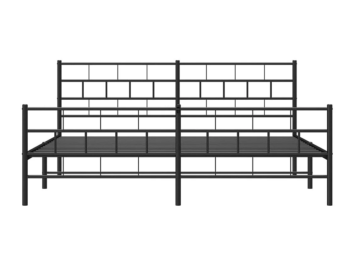 Lit double | Lit adulte | Cadre de lit métal avec pied de lit noir 200x200cm
