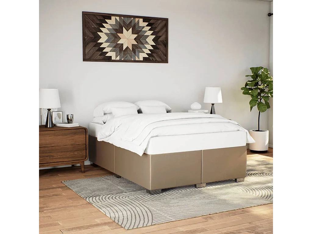 Lit double | Lit adulte | Cadre de lit cappuccino 160x200 cm similicuir