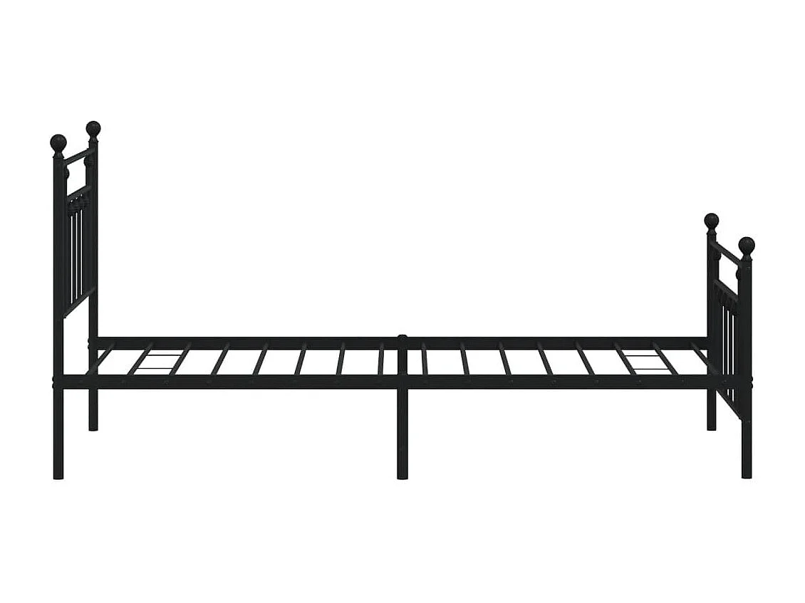 Lit simple | Lit adulte, enfant | Cadre de lit métal avec pied de lit noir 90x190 cm