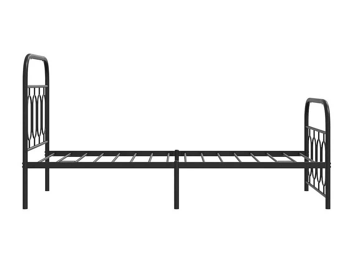Lit simple | Lit adulte, enfant | Cadre de lit métal avec pied de lit noir 80x200 cm