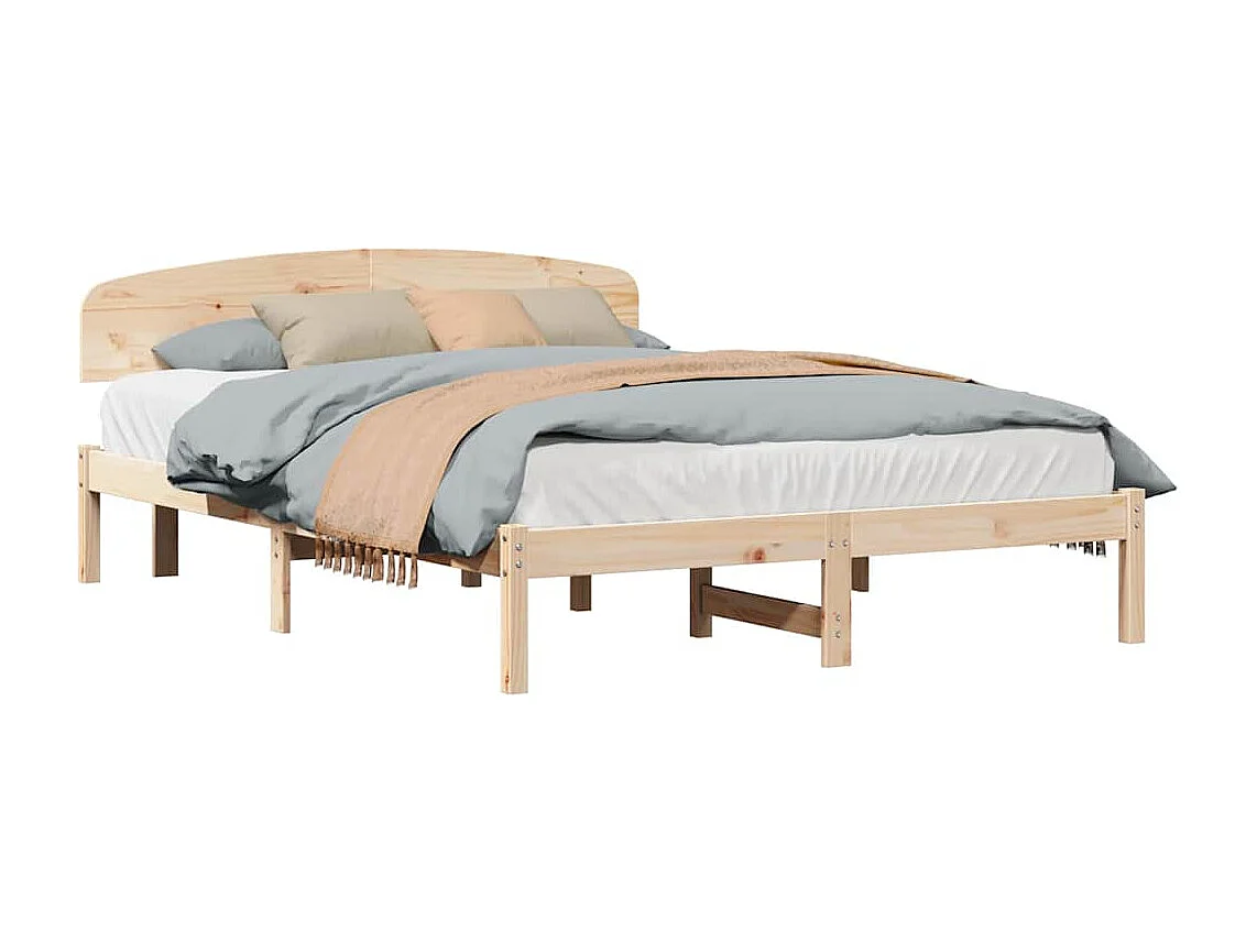 Lit double | Lit adulte | Cadre de lit Marron 140x200 cm Bois de pin massif