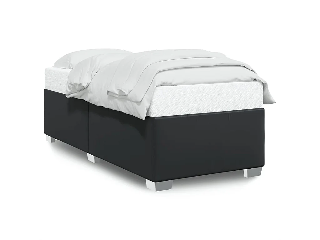 Letto per adulti | Letto singolo | Giroletto Nero 80x200 cm in Similpelle