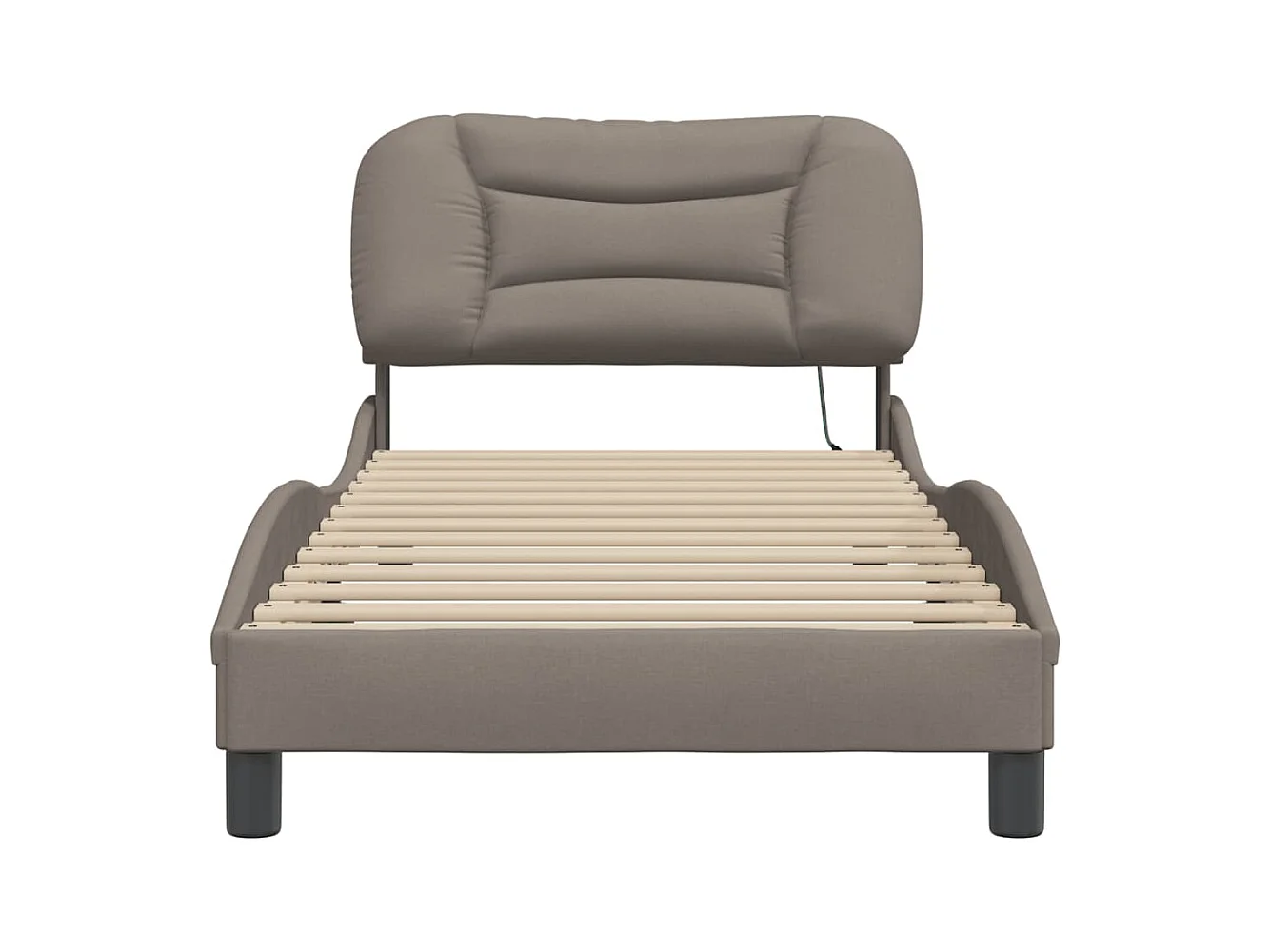 Lit simple | Lit adulte, enfant | Cadre de lit avec LED taupe 90x200 cm tissu