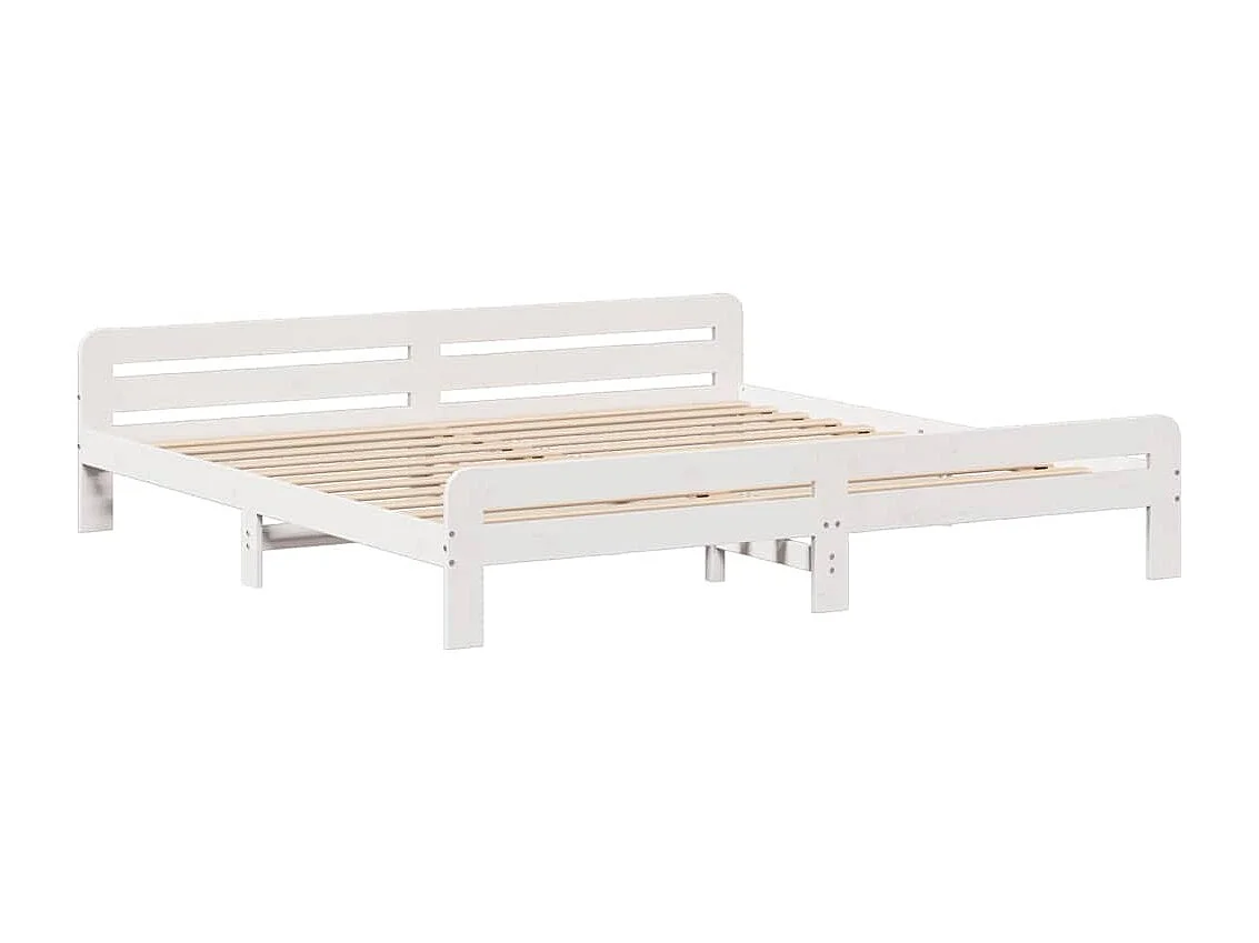 Lit double | Lit adulte | Cadre de lit blanc 180x200 cm bois massif de pin