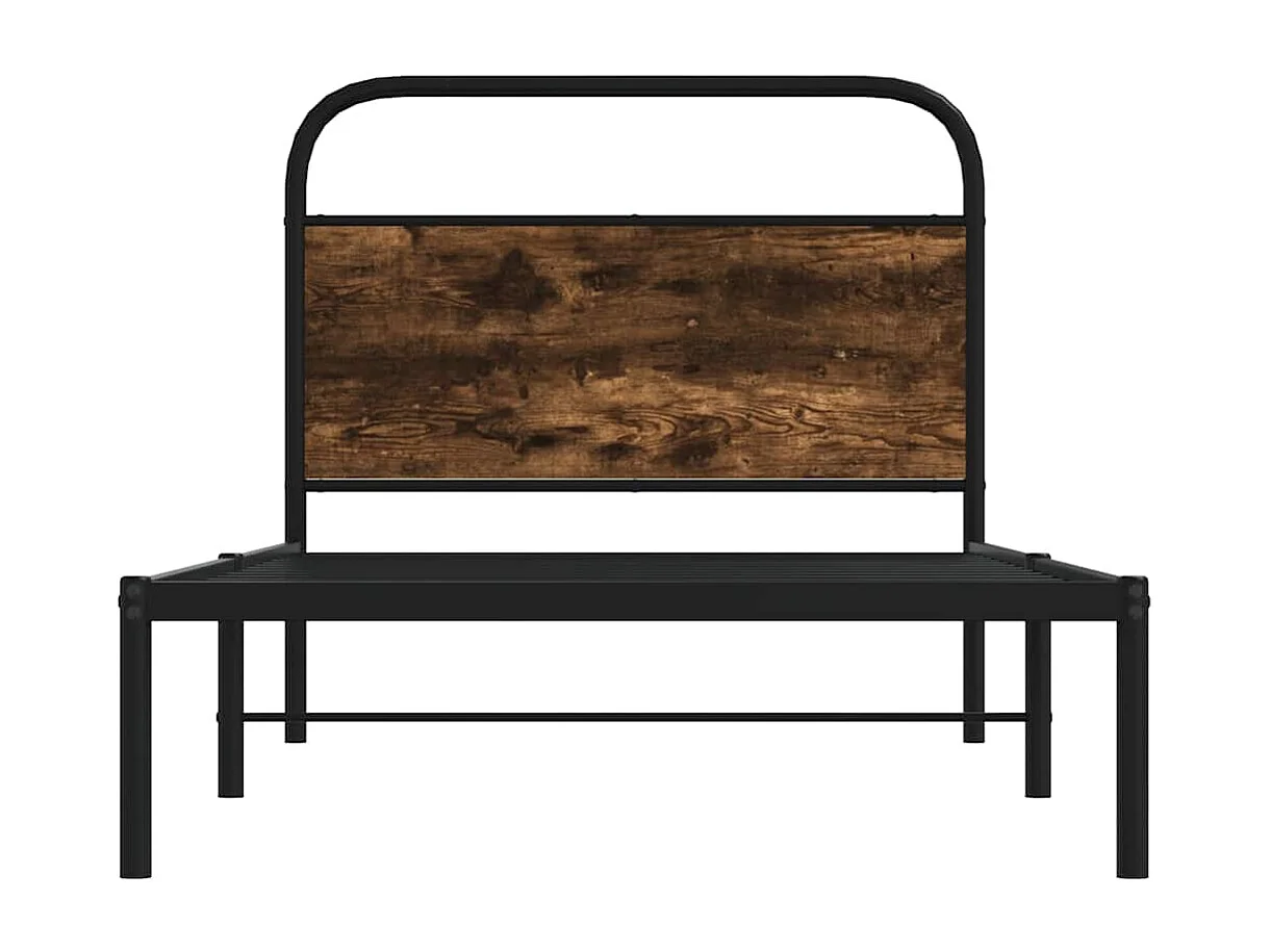 Letto per adulti | Letto singolo | Giroletto senza Materasso Rovere Fumo 90x200 cm in Truciolato