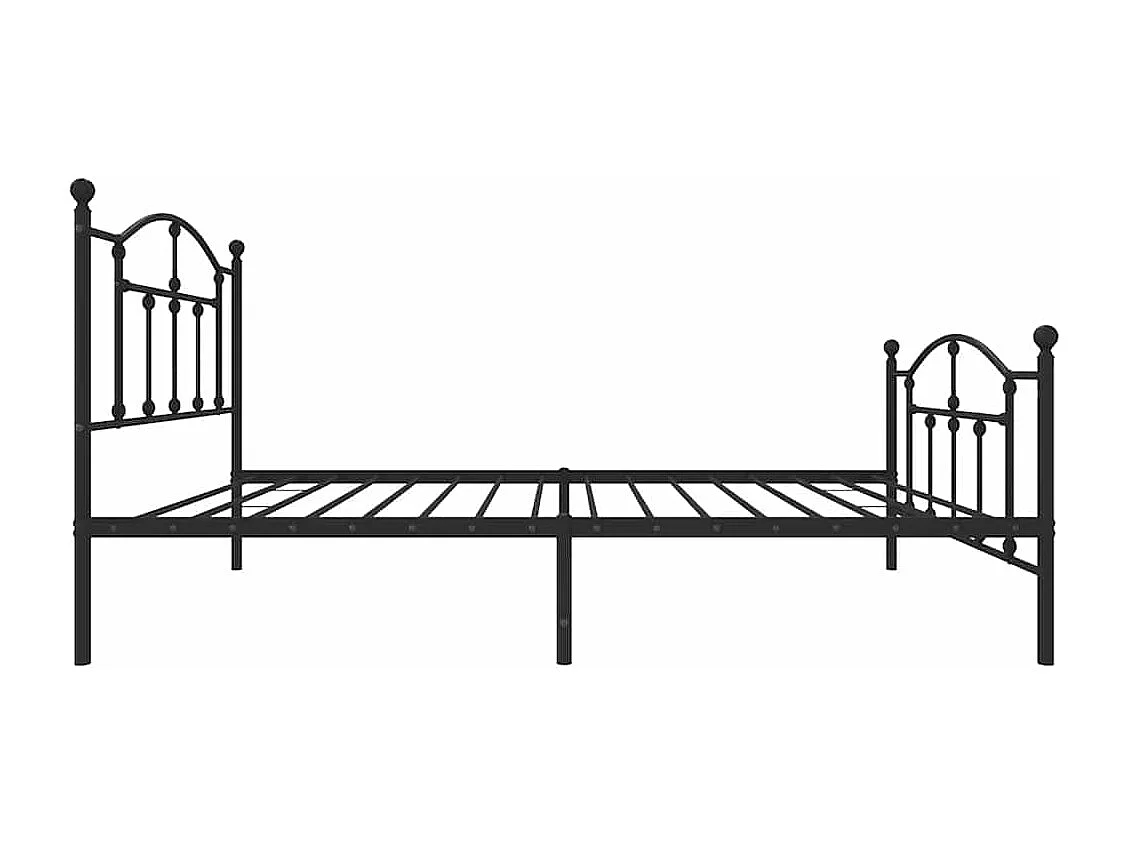 Lit simple | Lit adulte, enfant | Cadre de lit métal avec pied de lit noir 100x190cm
