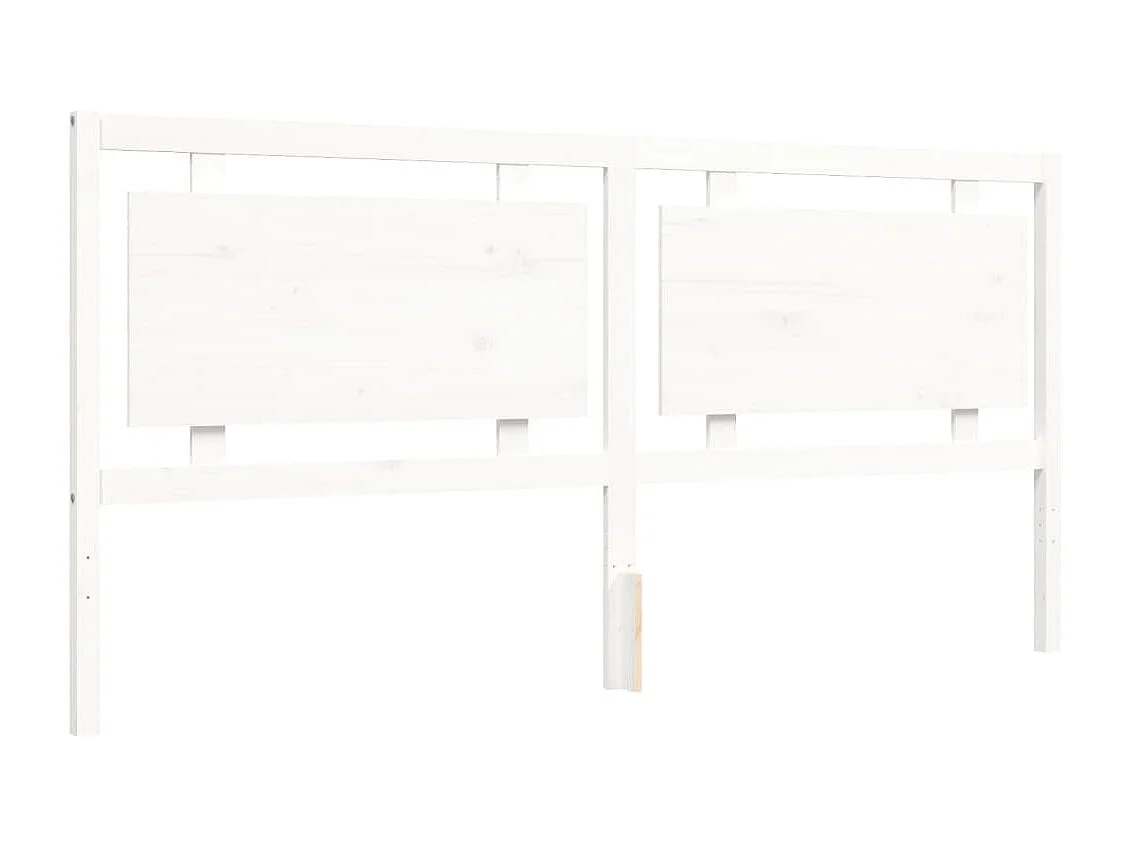 Lit double | Lit adulte | Cadre de lit blanc 200x200 cm bois massif de pin