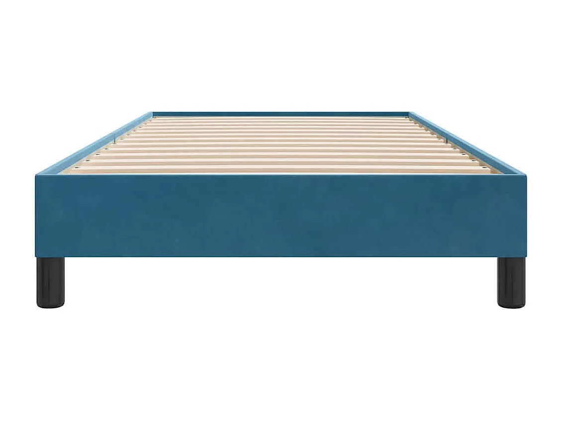 Lit simple | Lit adulte, enfant | Cadre de lit bleu foncé 80x220 cm velours