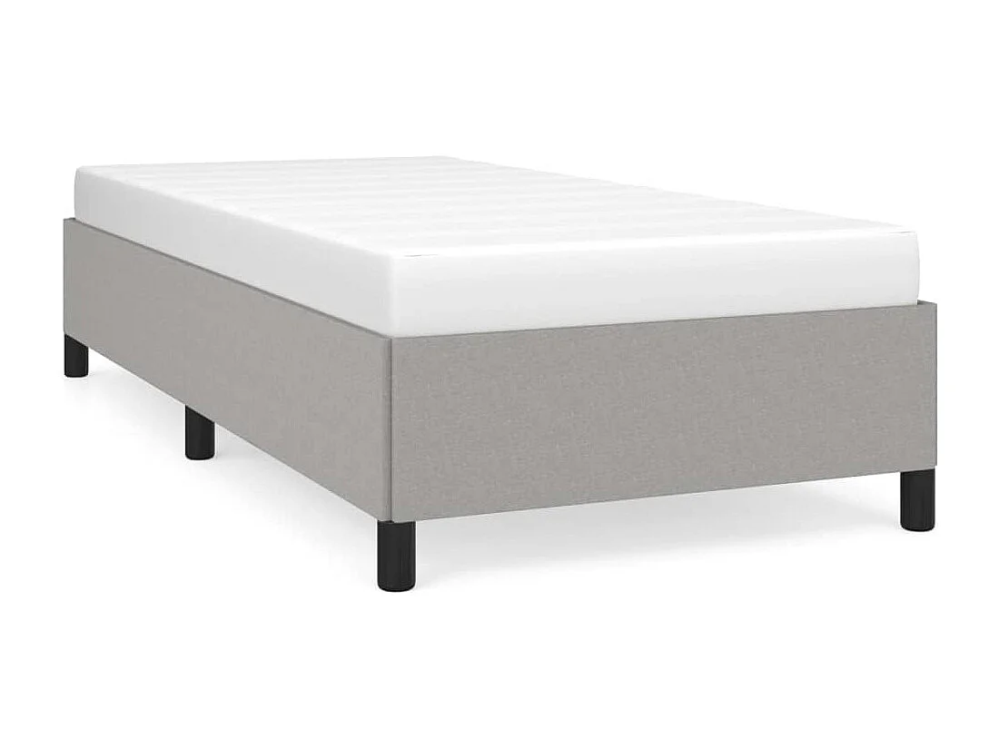 Lit simple | Lit adulte, enfant | Cadre de lit gris clair 90x190 cm tissu