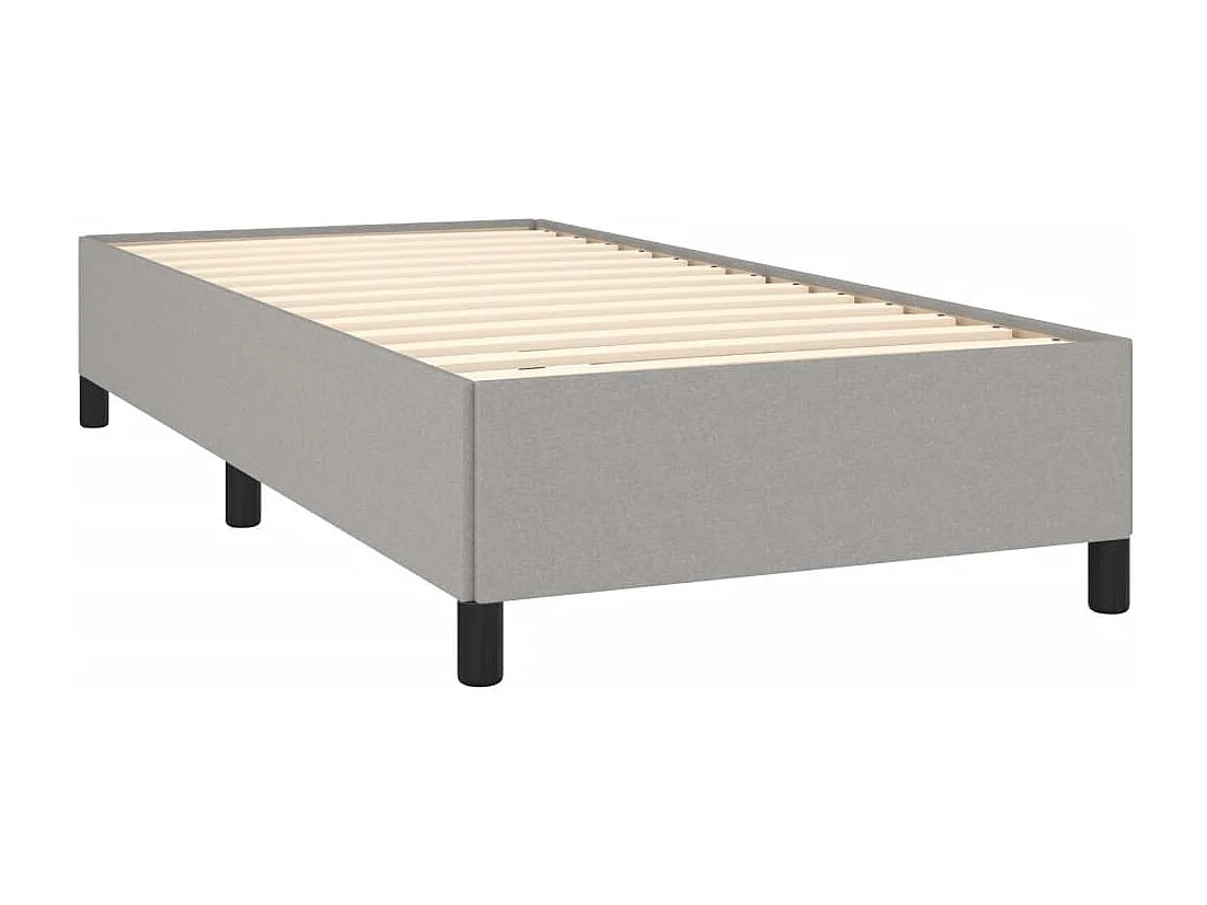 Lit simple | Lit adulte, enfant | Cadre de lit gris clair 90x190 cm tissu