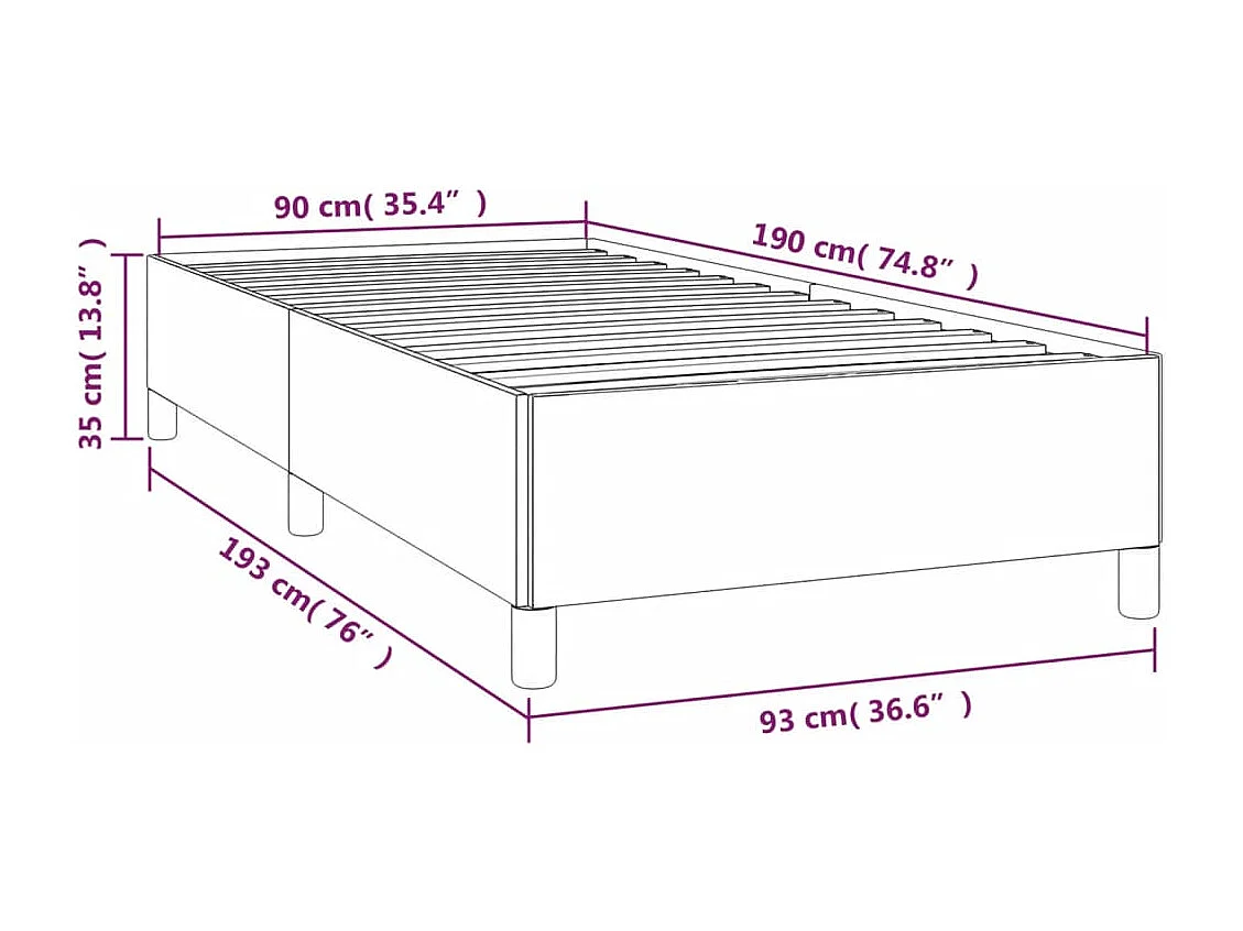 Lit simple | Lit adulte, enfant | Cadre de lit gris clair 90x190 cm tissu