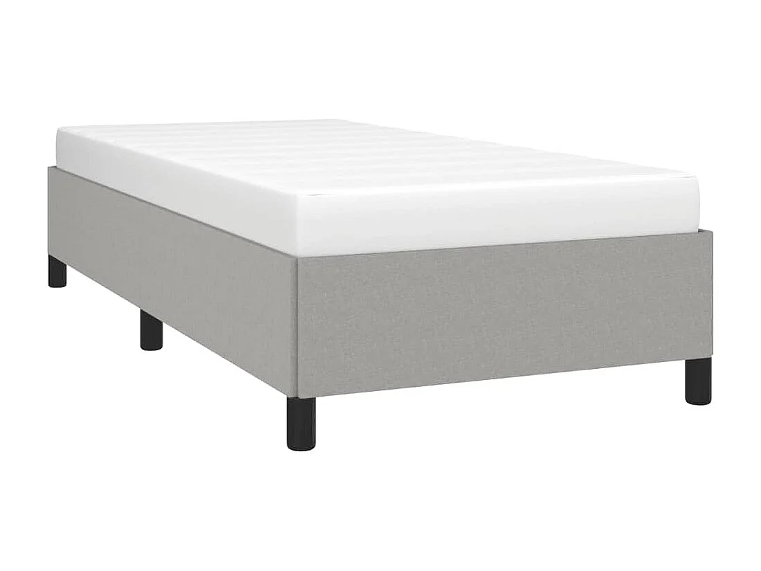 Lit simple | Lit adulte, enfant | Cadre de lit gris clair 90x190 cm tissu