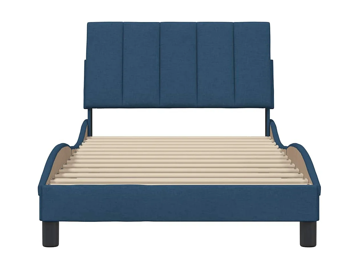 Letto per adulti | Letto singolo | Giroletto senza Materasso Hanko Blu 100x200 cm in Tessuto