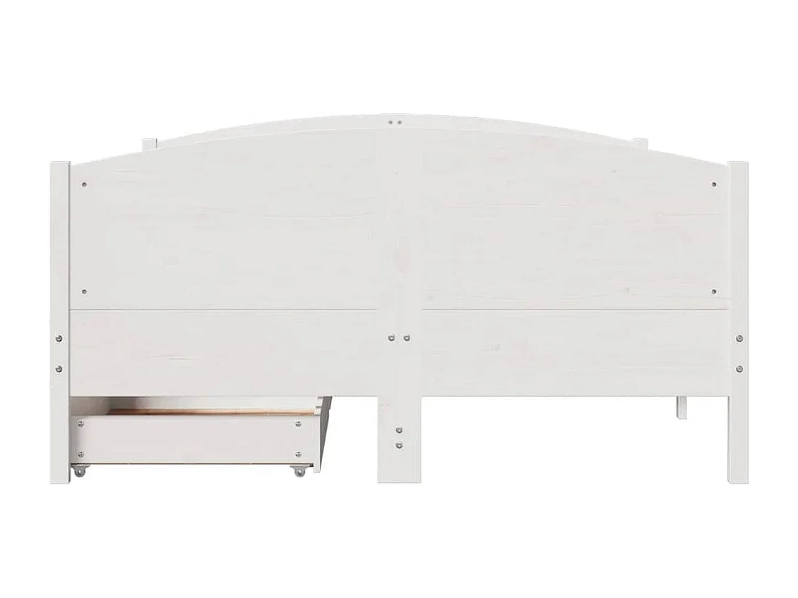 Lit simple | Lit adulte, enfant | Cadre de lit blanc 120x190 cm bois de pin massif