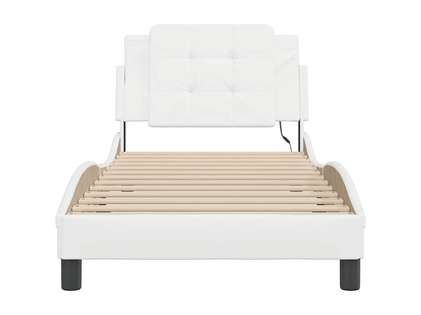 Bedframe | Eenpersoonsbed met LED zonder matras "Zadar" wit 80x200 cm