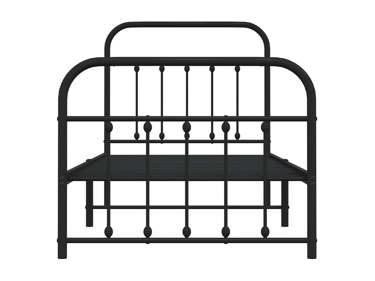 Lit simple | Lit adulte, enfant | Cadre de lit métal avec pied de lit noir 90x200 cm