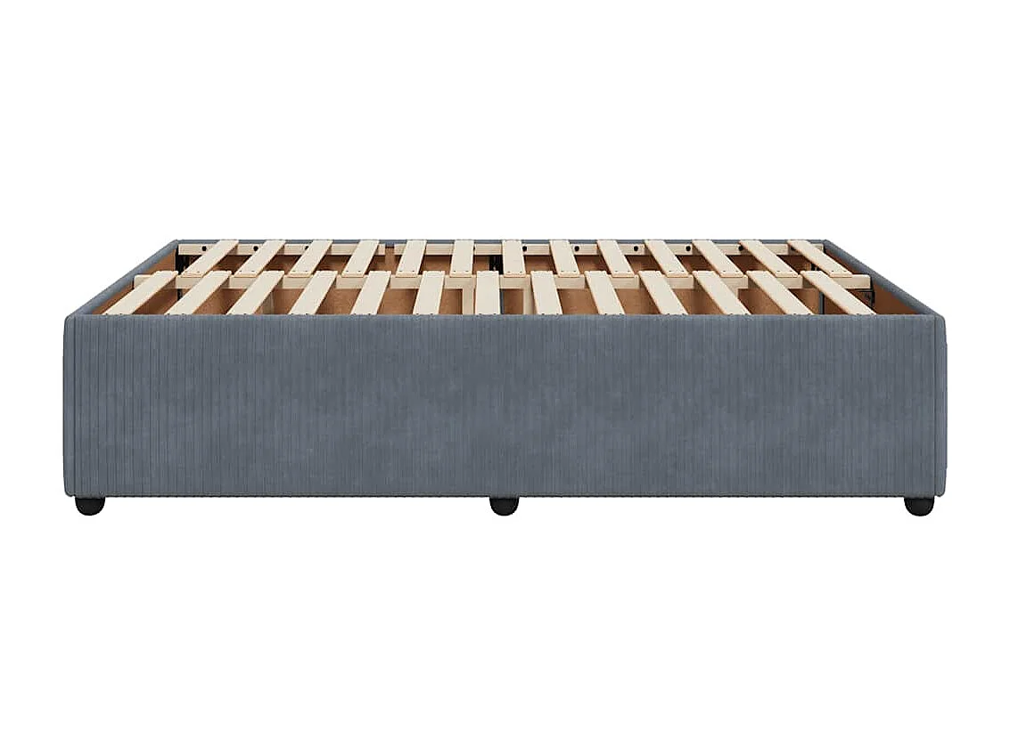 Lit double | Lit adulte | Cadre de lit gris foncé 140x190 cm velours