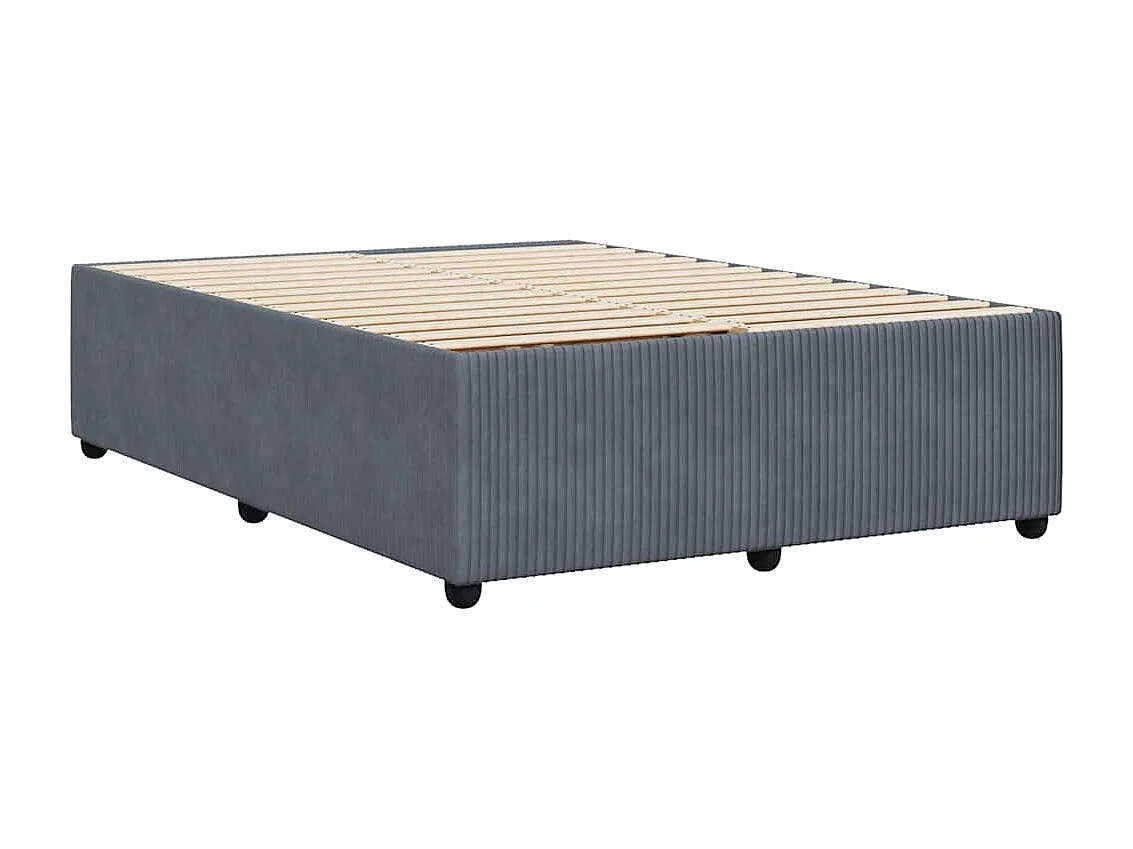 Lit double | Lit adulte | Cadre de lit gris foncé 140x190 cm velours