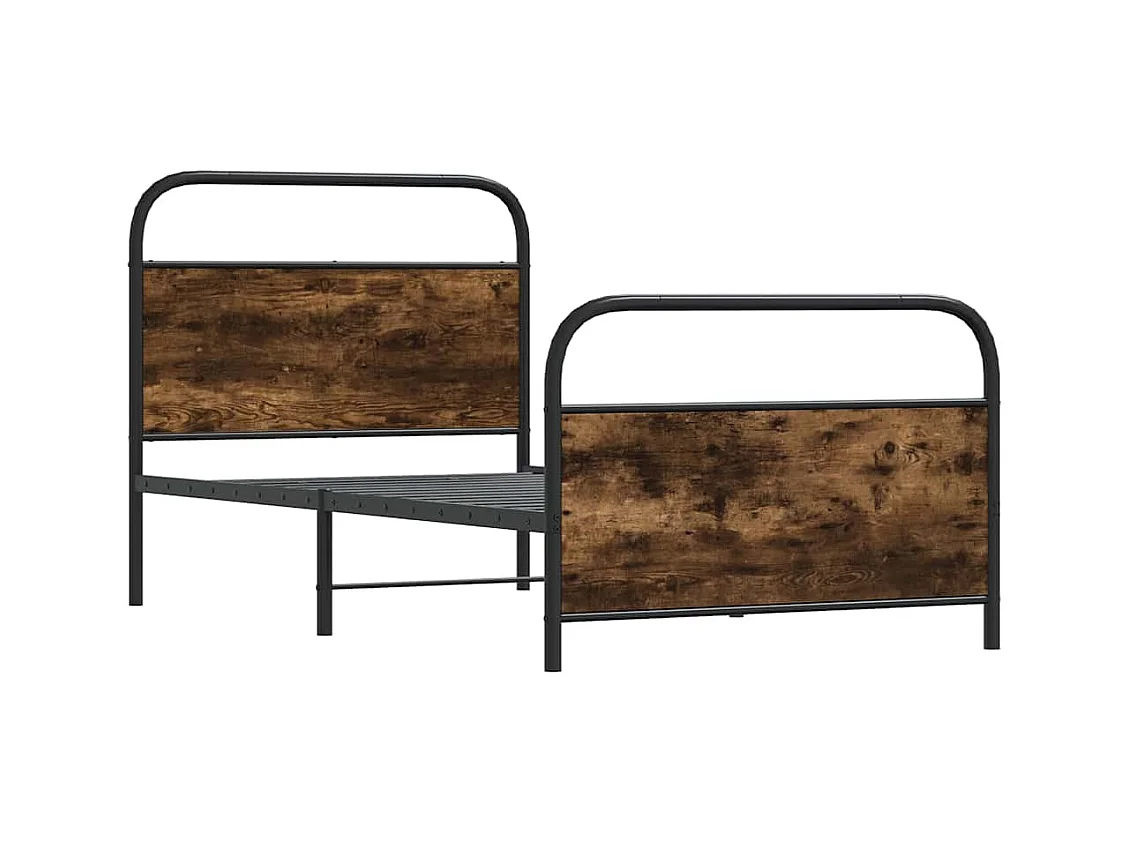 Letto per adulti | Letto singolo | Giroletto senza Materasso Rovere Fumo 107x203 cm in Truciolato