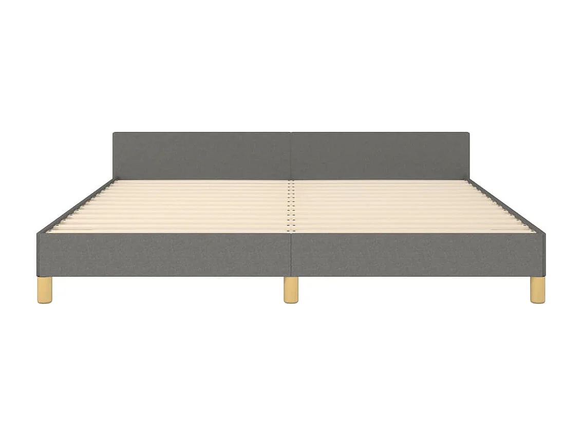 Lit double | Lit adulte | Cadre de lit gris foncé 180x200 cm tissu