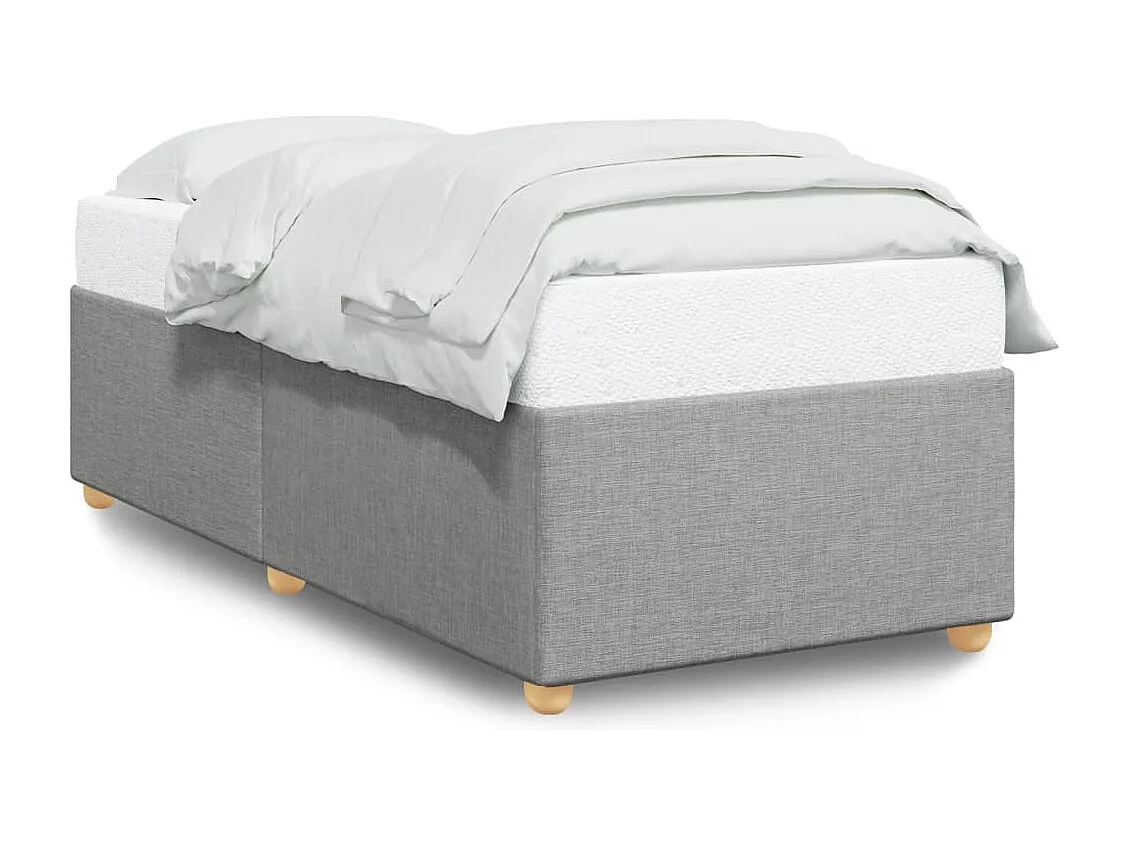 Lit simple | Lit adulte, enfant | Cadre de lit gris clair 90x190 cm tissu