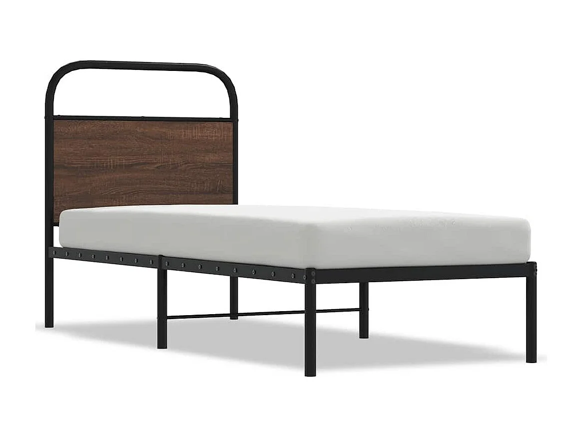 Lit simple | Lit adulte, enfant | Cadre de lit 75x190cm chêne marron bois ingénierie