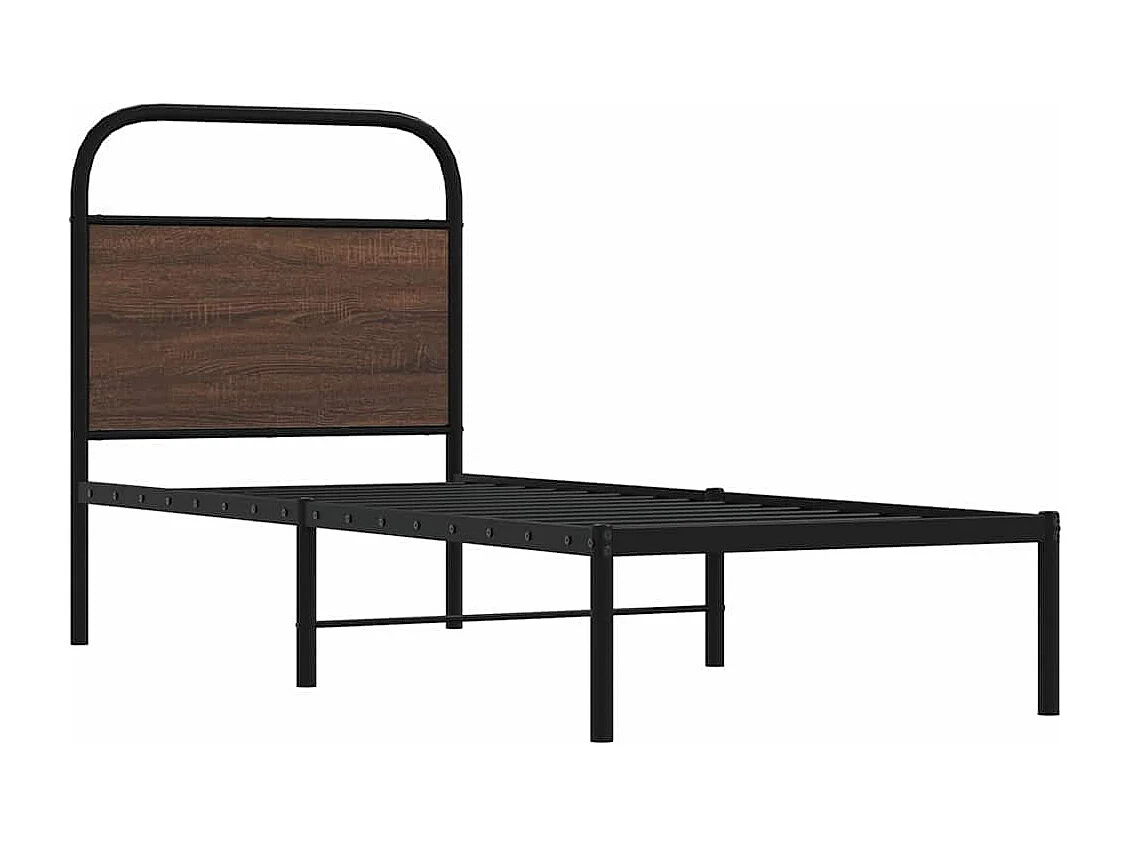 Lit simple | Lit adulte, enfant | Cadre de lit 75x190cm chêne marron bois ingénierie