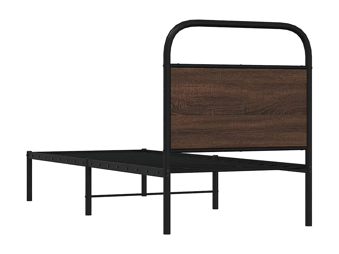 Letto per adulti | Letto singolo | Giroletto senza Materasso Rovere Marrone 75x190cm in Truciolato