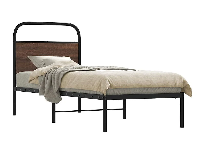 Lit simple | Lit adulte, enfant | Cadre de lit 75x190cm chêne marron bois ingénierie